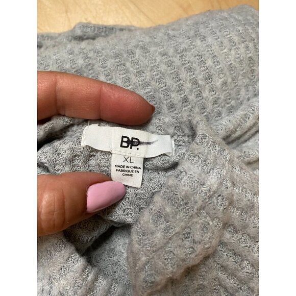 BP Henley Long Sleeve Bnwot Gray Top Womens Snap Button Oversize - Picture 8 of 9